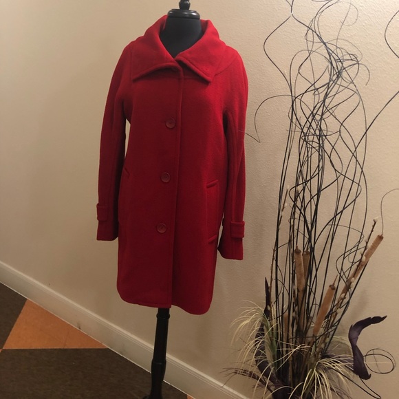 Talbots Red Three Buttons Coat. Used - Picture 1 of 5
